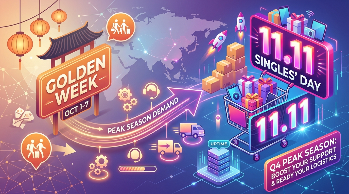 From Golden Week to Singles' Day: A Q4 Peak-Season Readiness Plan for Support Teams