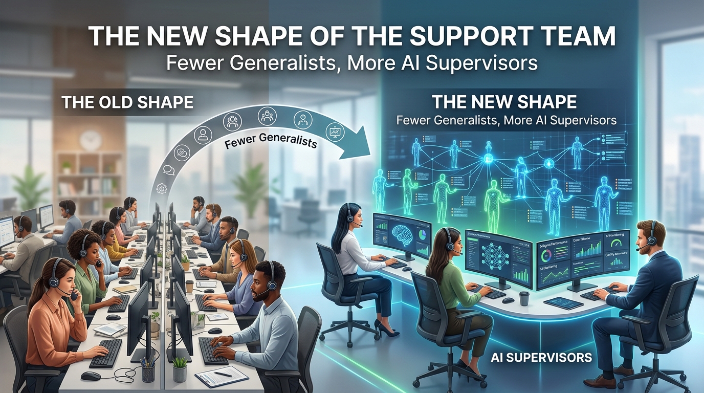 The New Shape of the Support Team: Fewer Generalists, More AI Supervisors